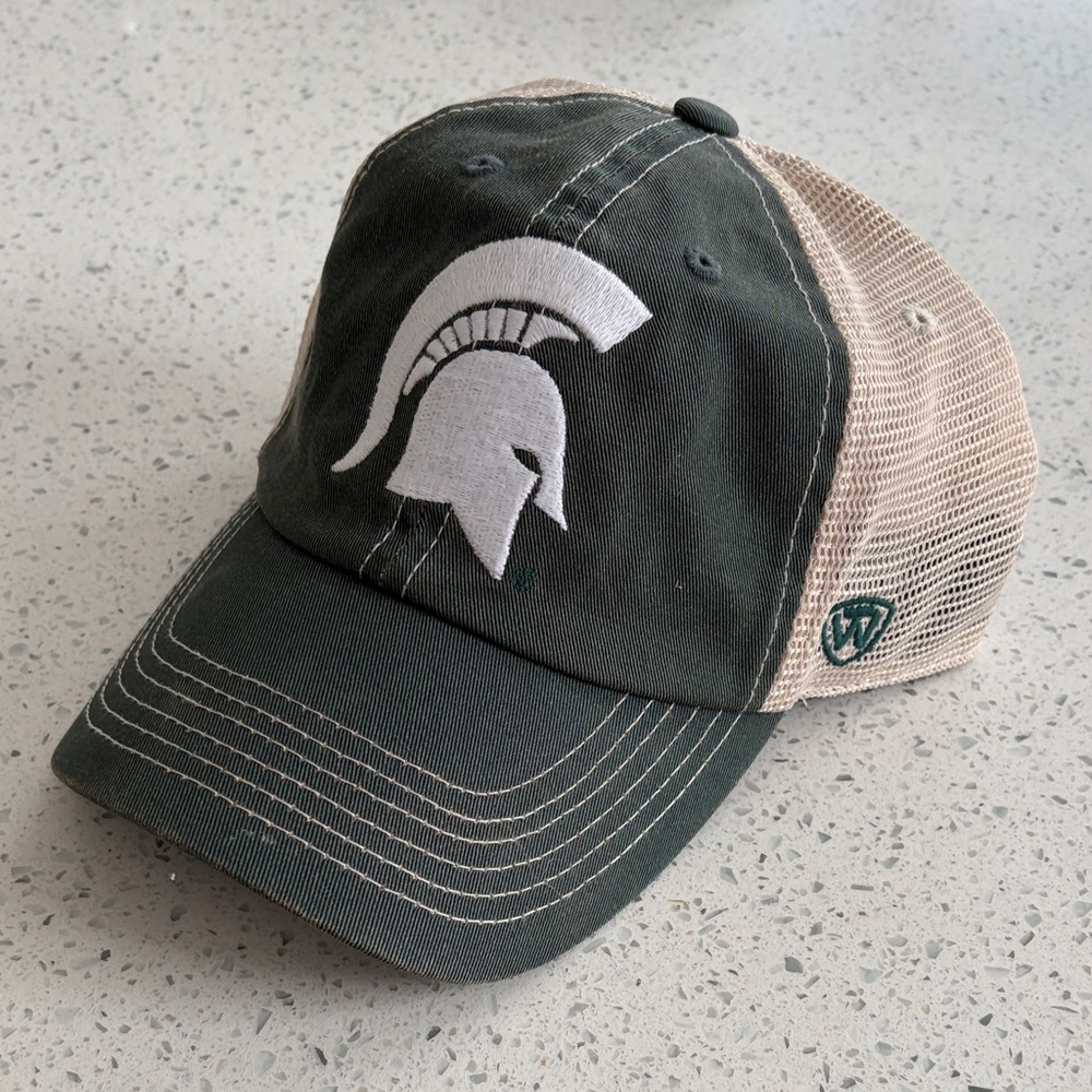 Michigan State Spartans Green and Cream SnapBack Hat
